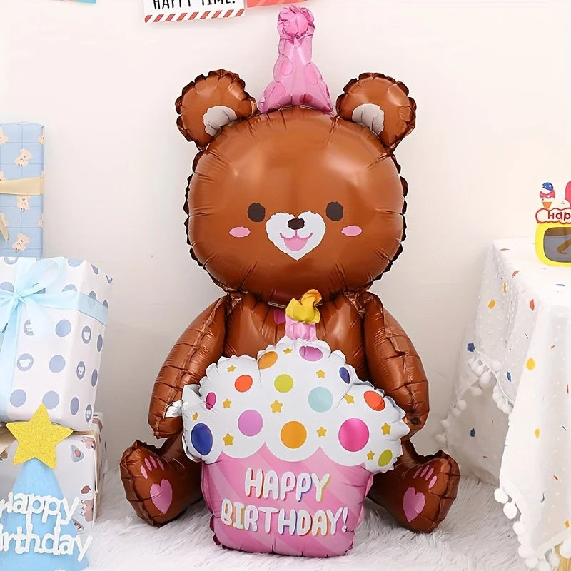 Ballons Anniversaire Ours Marron