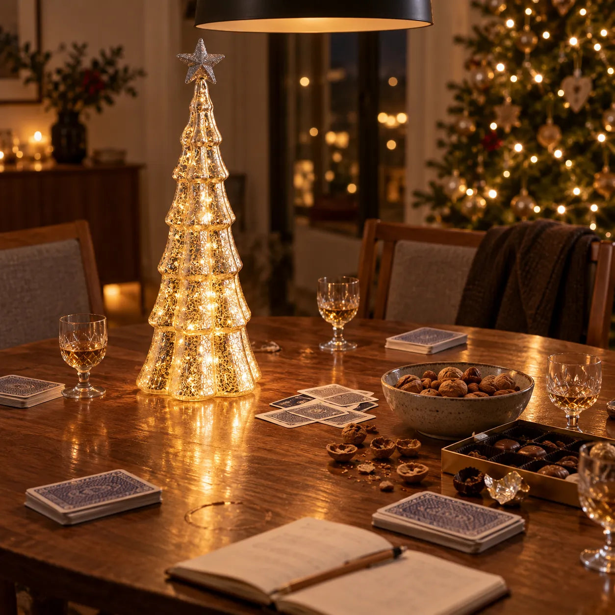 Sapin en Verre Décoratif Lumineux Design