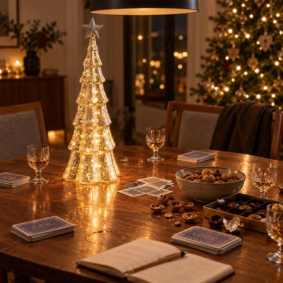 Sapin en Verre Décoratif Lumineux Design