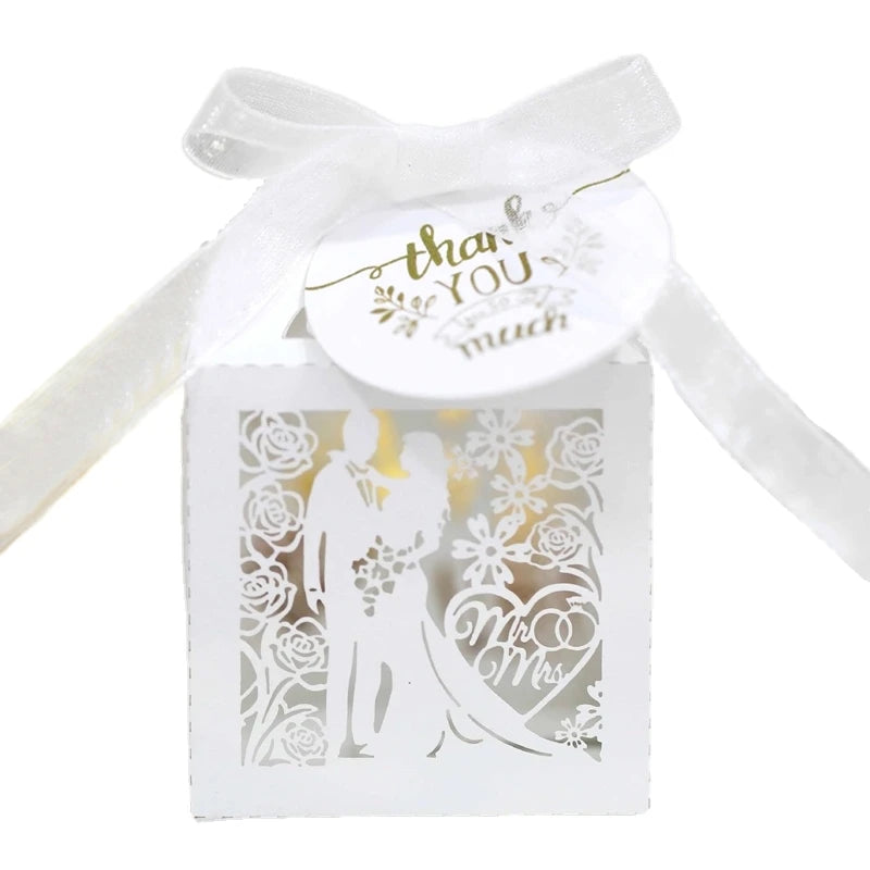 Bouteille à Dragées Motifs Mariés