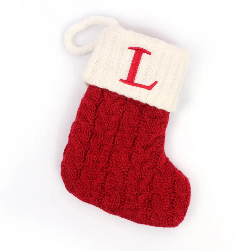Chaussette de Noël Brodée Lettre
