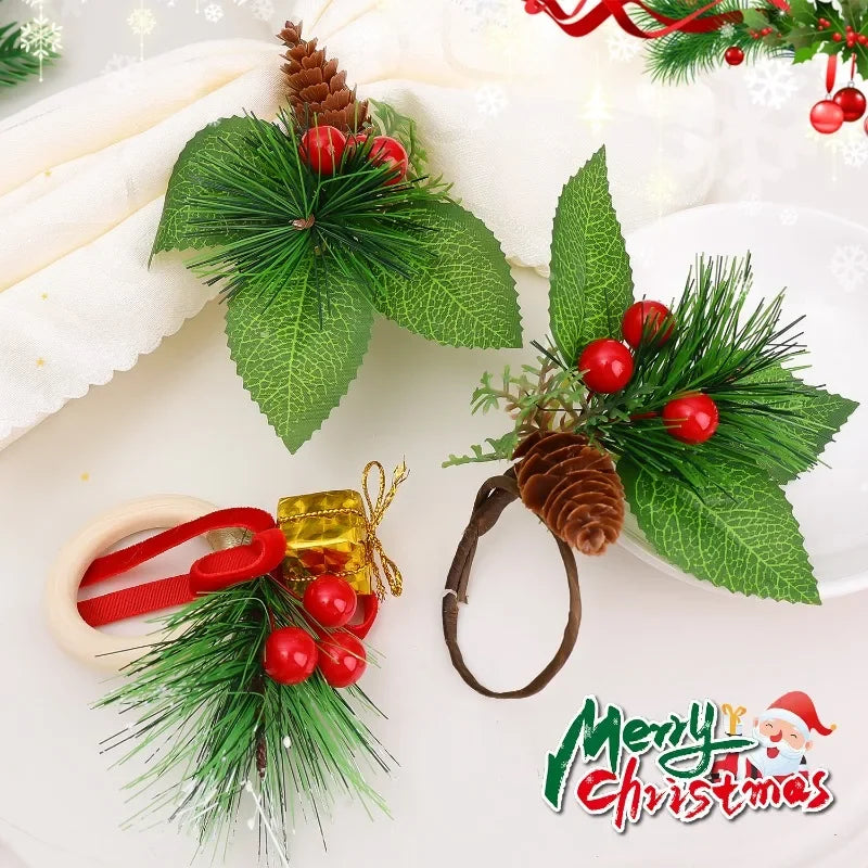 Rond de Serviette Noël Pomme de Pin