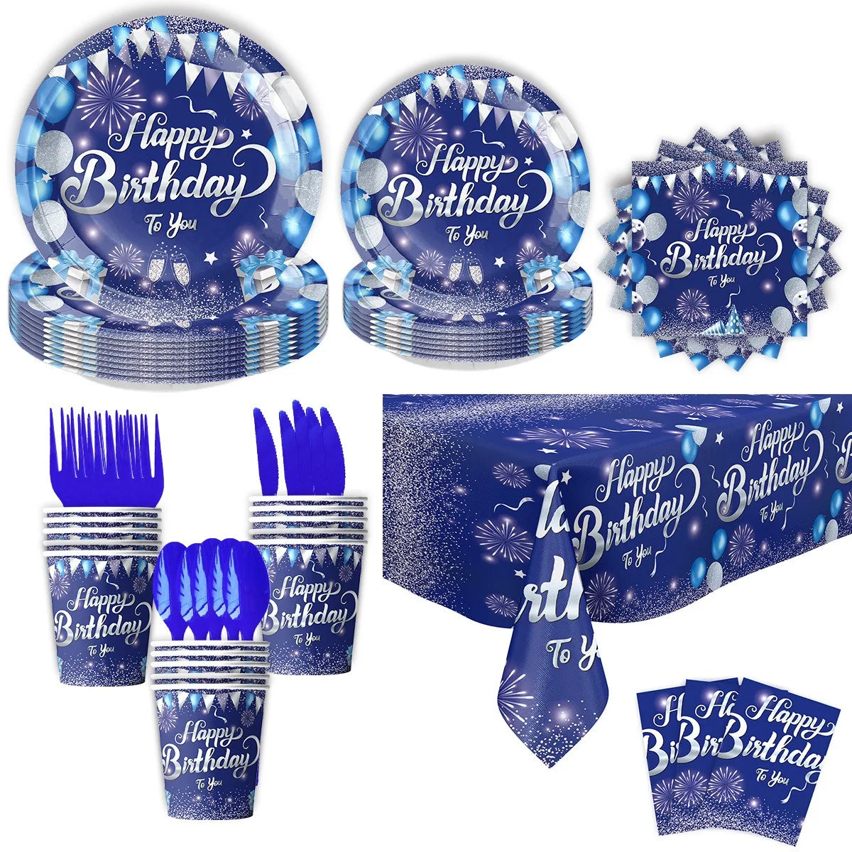Vaisselle Jetable Bleu