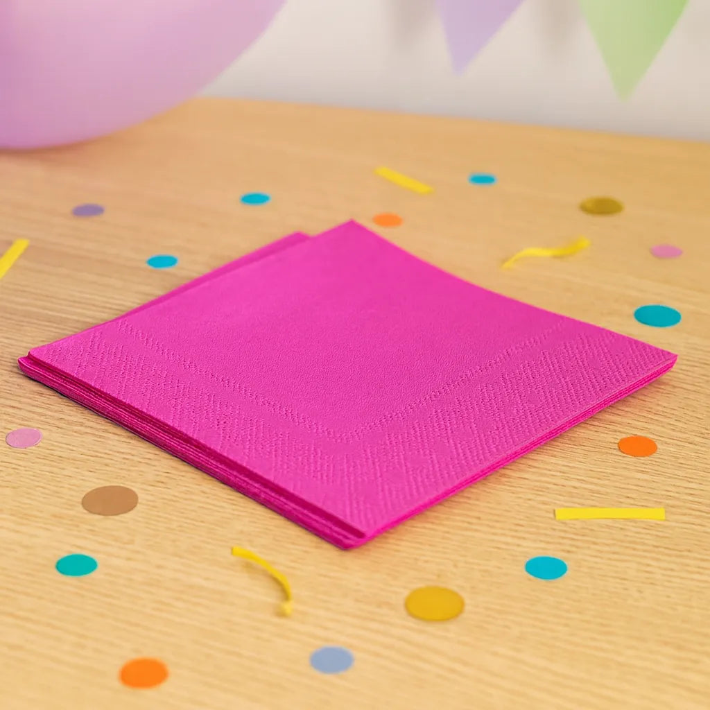 Serviette Anniversaire Fuchsia 1