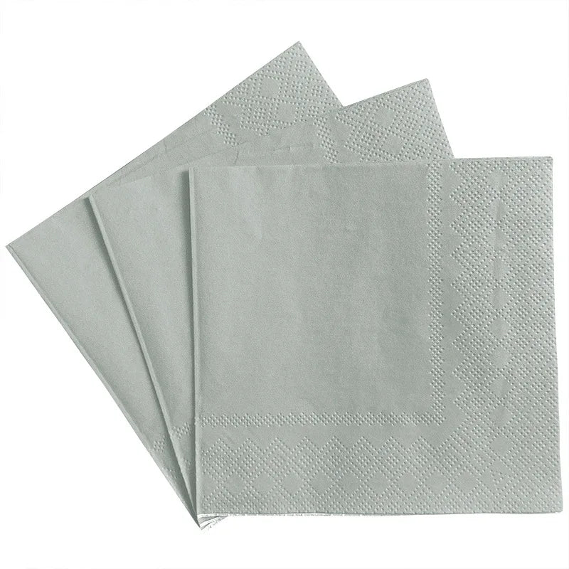 Serviette Anniversaire Grise Originales