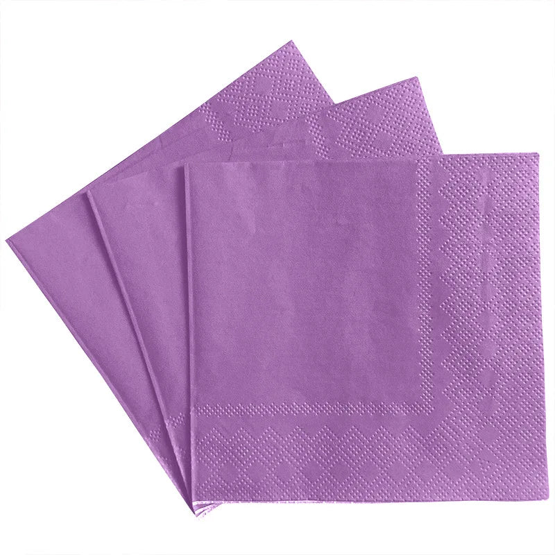Serviette Anniversaire Mauve Recyclables