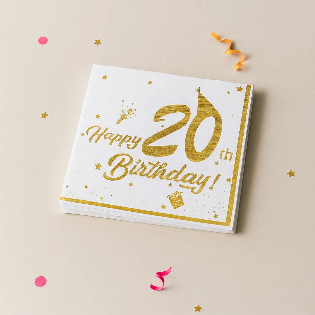 Serviette Happy 20th Birthday 1