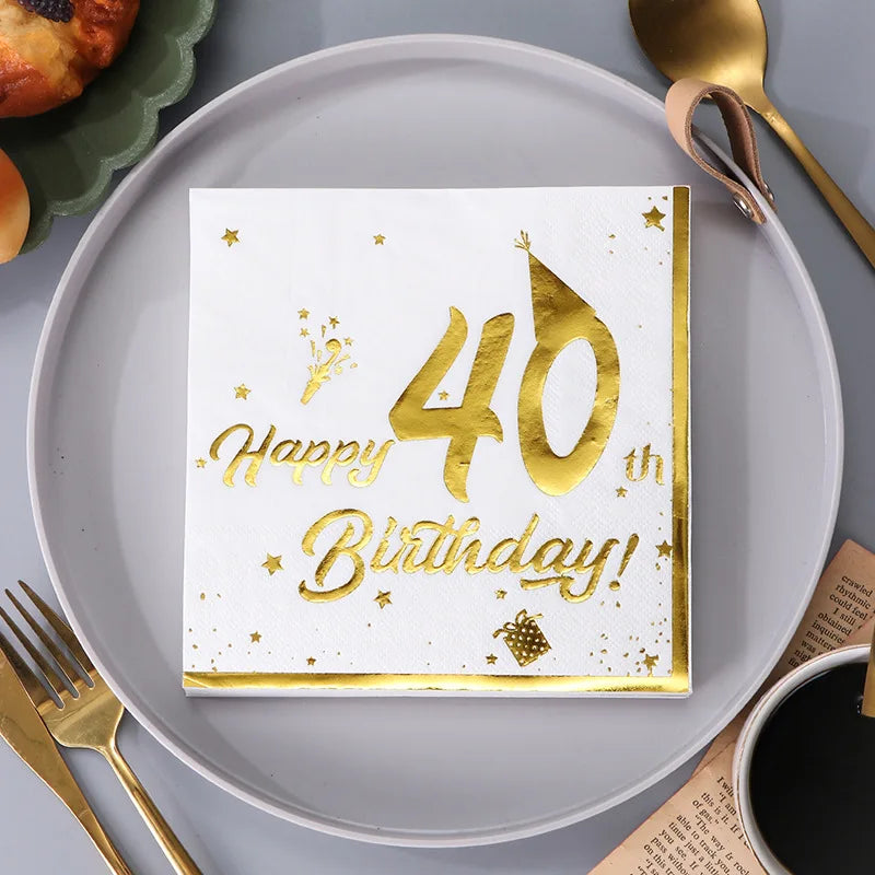 Serviette Happy 40th Birthday