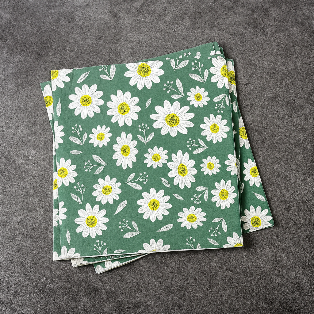 Serviette Jetable à Fleurs