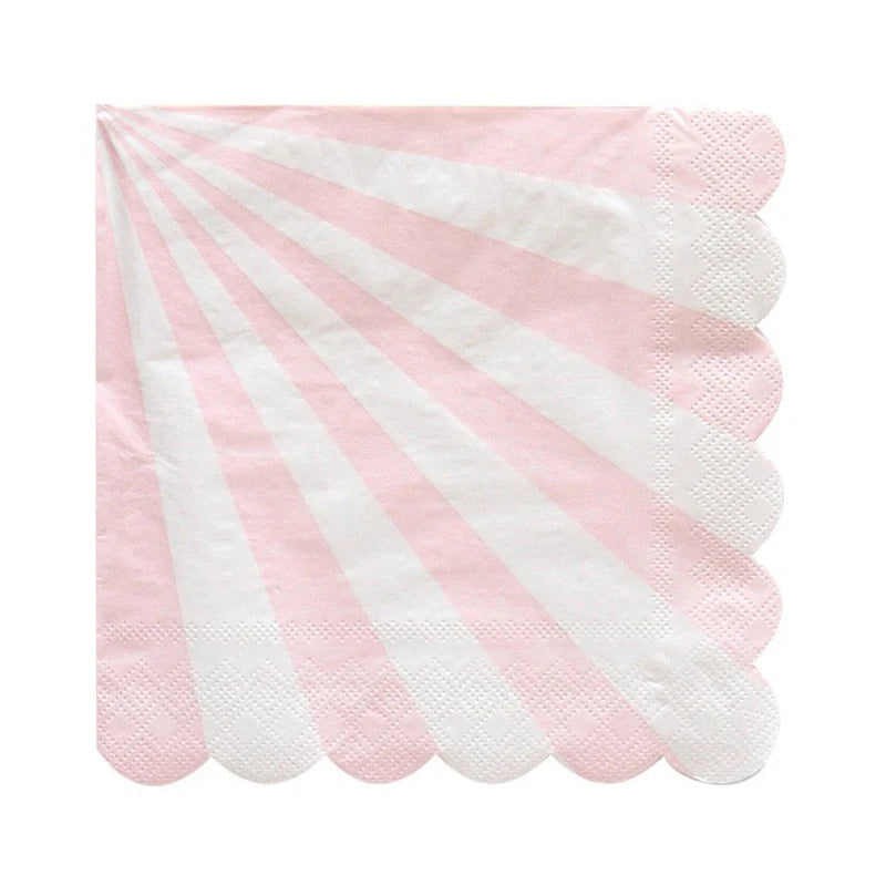 Serviette Jetable Rose À Rayures Originales