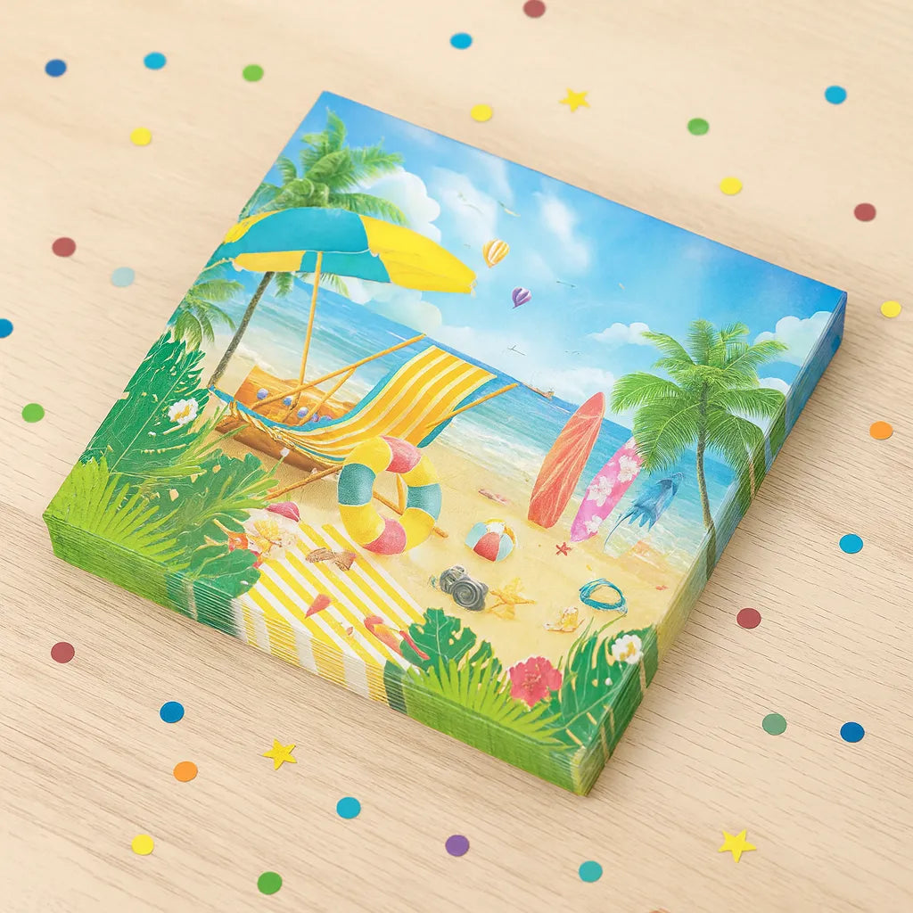 Serviette Jetable Thème Plage 1