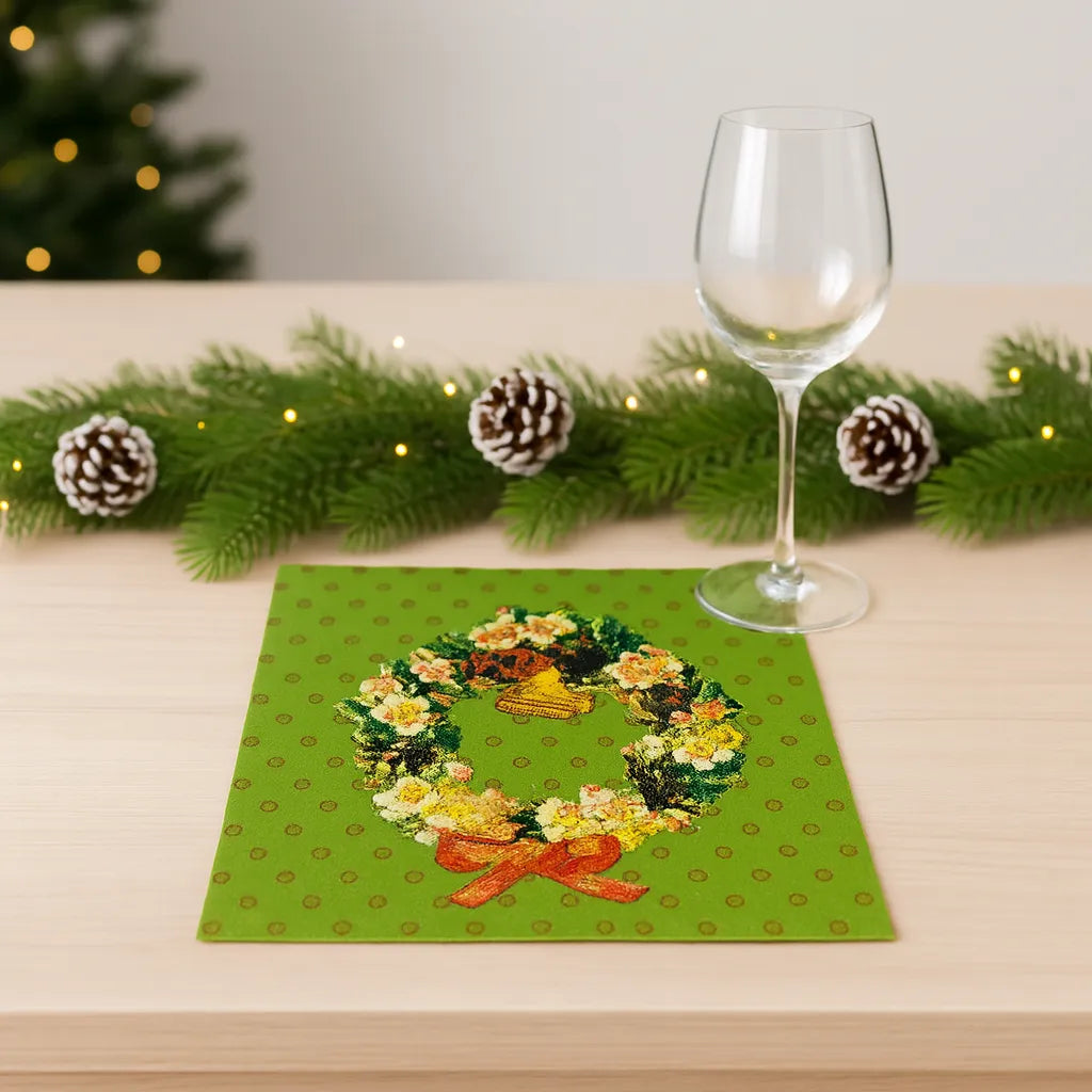 Serviette Noël Verte