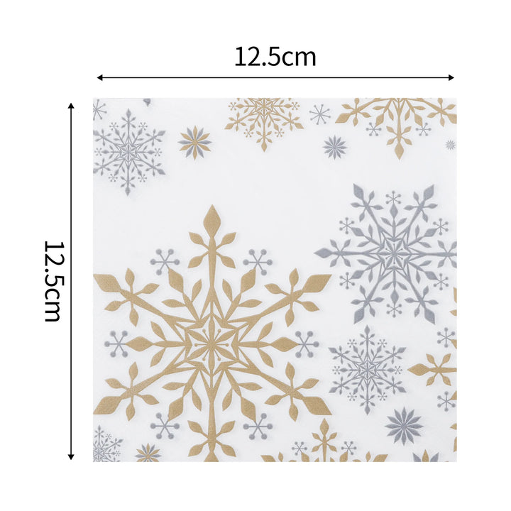 Serviette Noël en Papier Flocons Design