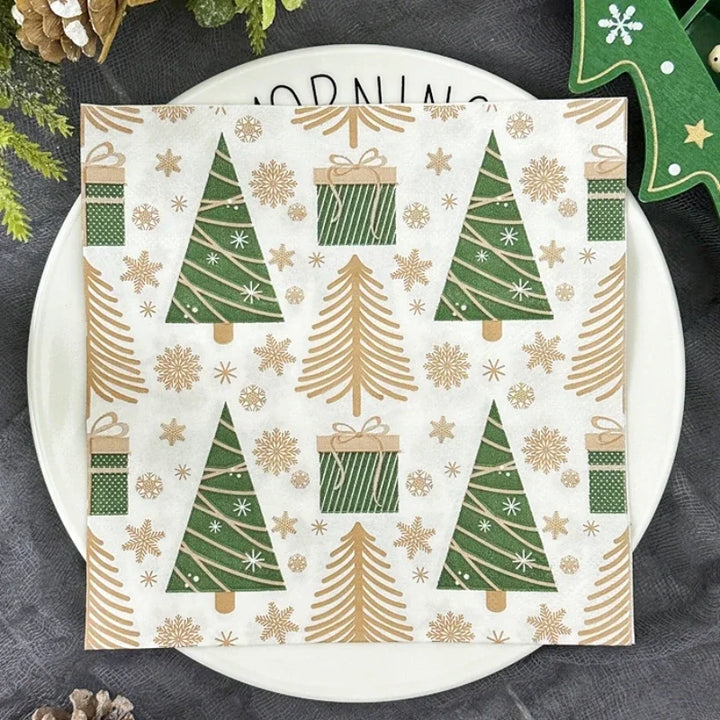Serviette Noël en Papier Style Nordique