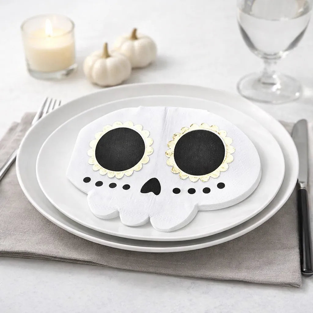 Serviette Originale Crâne Halloween