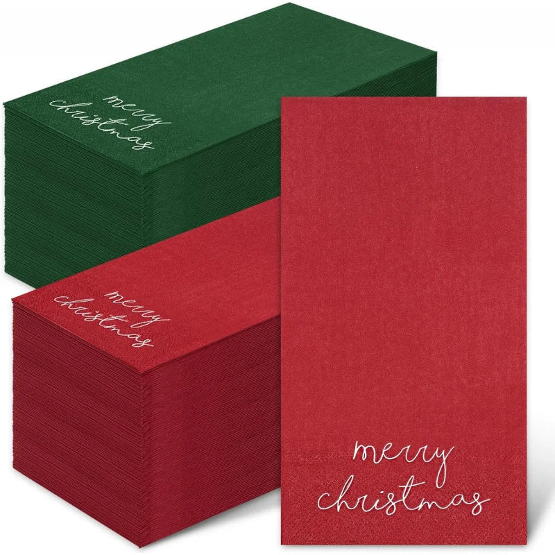 Serviette Papier Noël Epurée Rouge Design