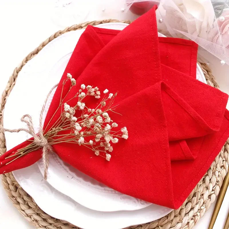Serviette Saint-Valentin Rouge en Coton