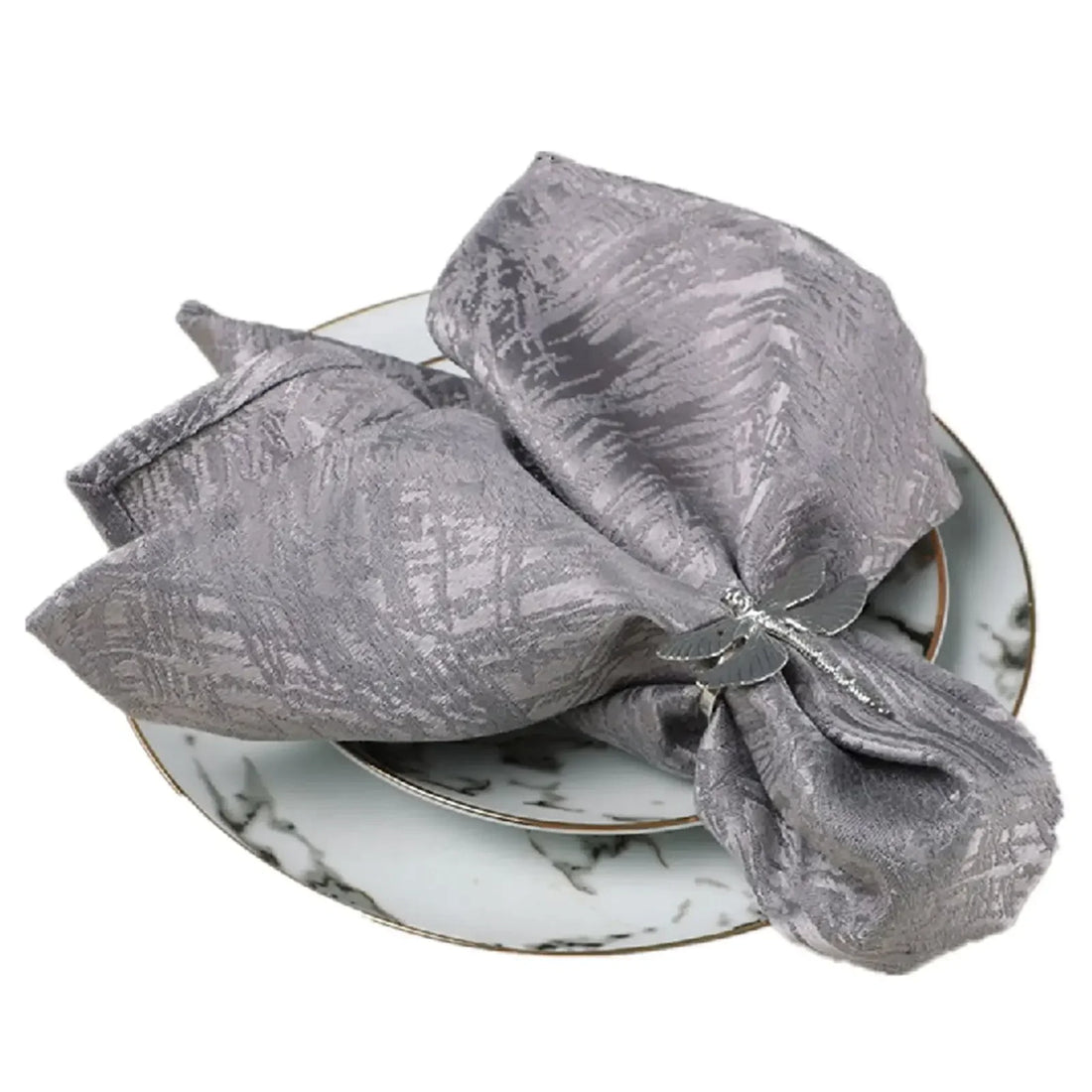 Serviette de Table à Motifs Epurés Gris