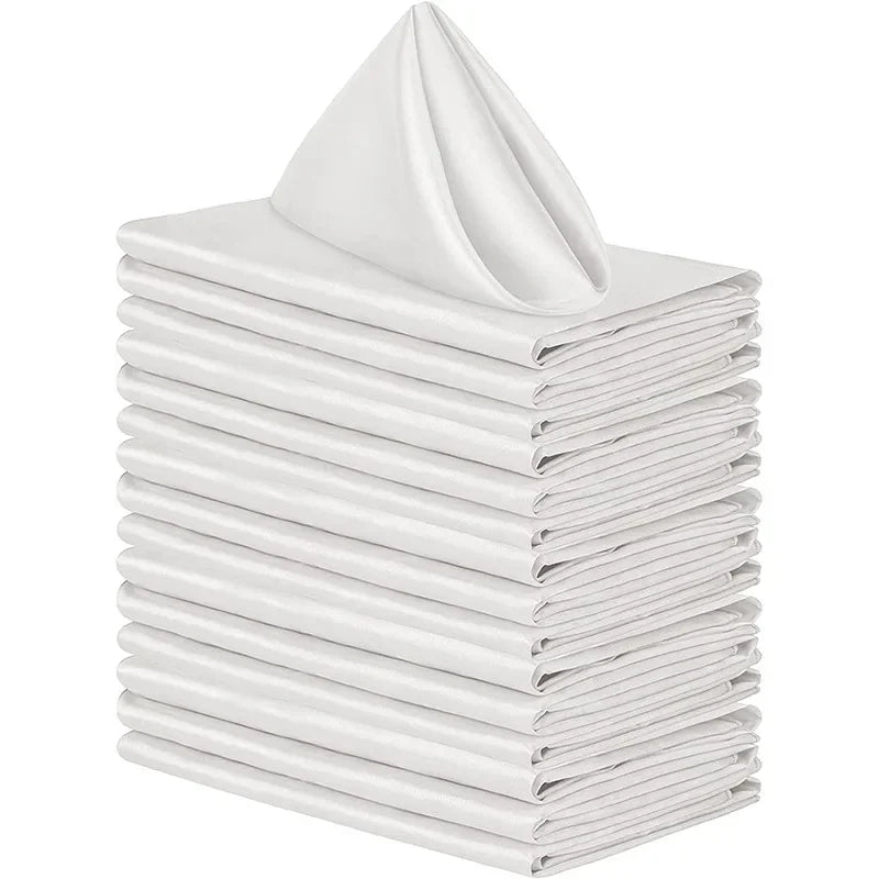 Serviette de Table en Satin Blanc