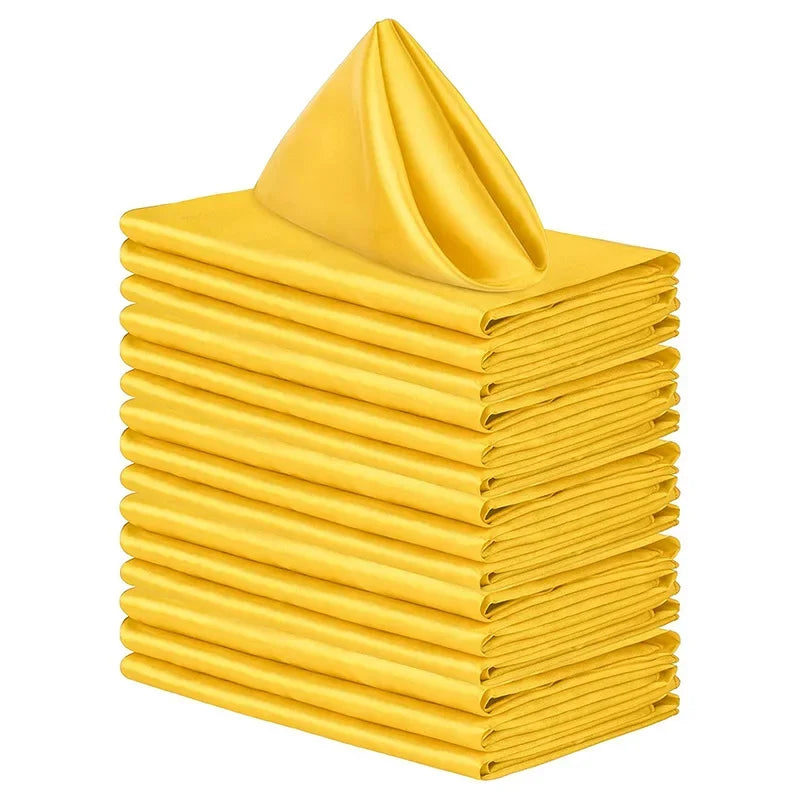 Serviette de Table en Satin Jaune