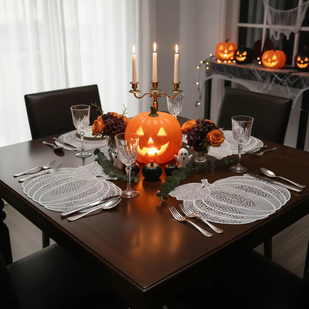 Set De Table Citrouille PVC Argenté Chic