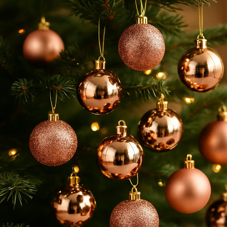 Set de Boules de Sapin Rose Gold