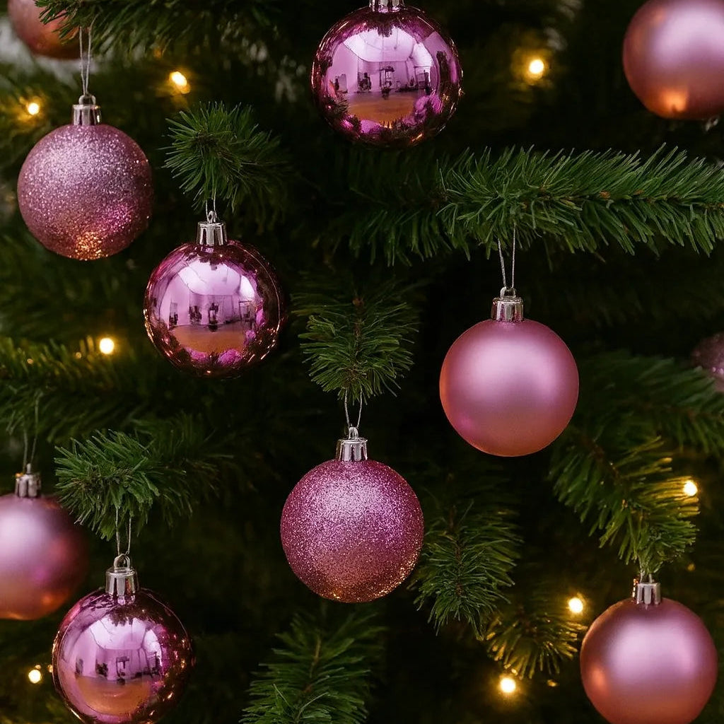 Set de Boules de Sapin Roses