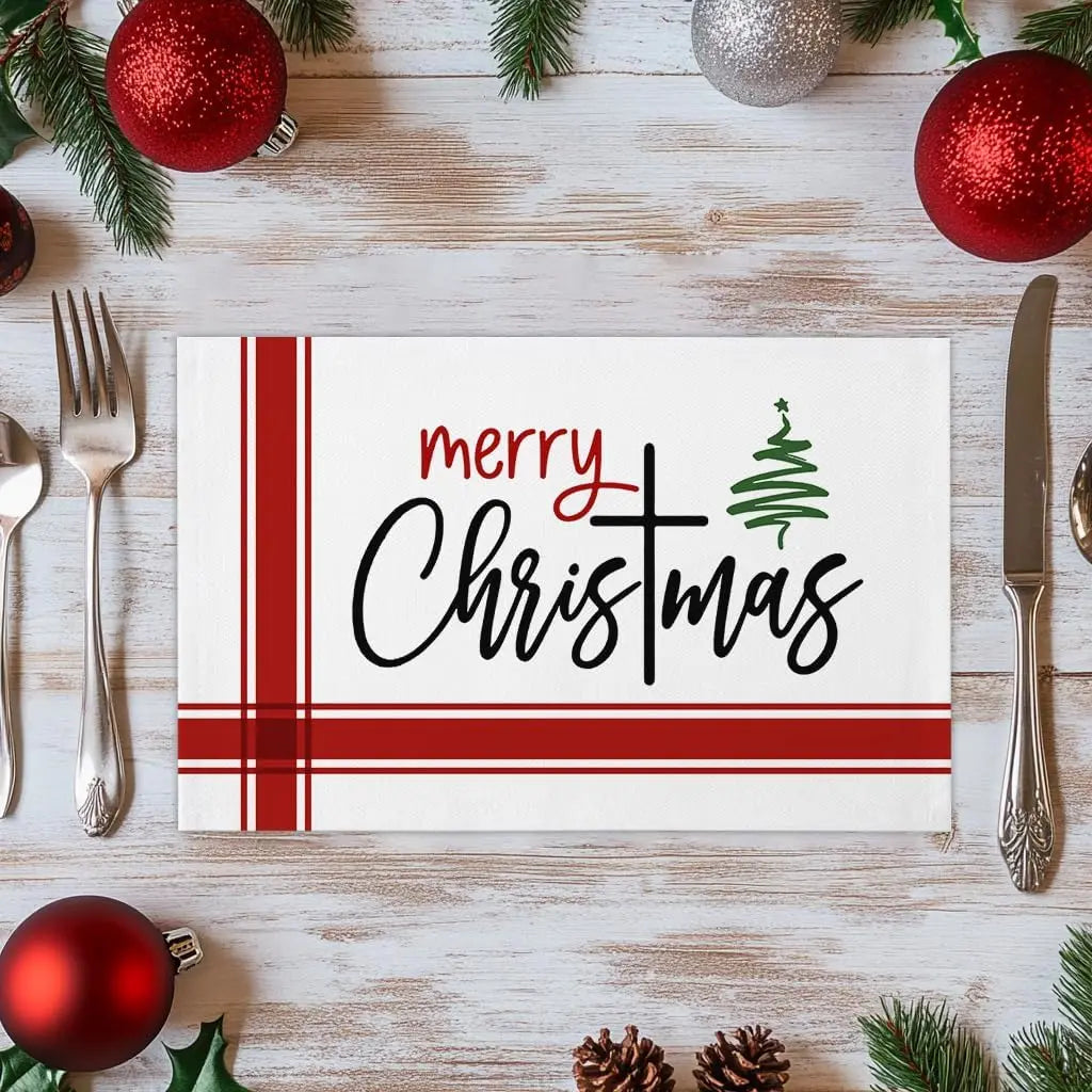 Set de Table Blanc Épuré Noël