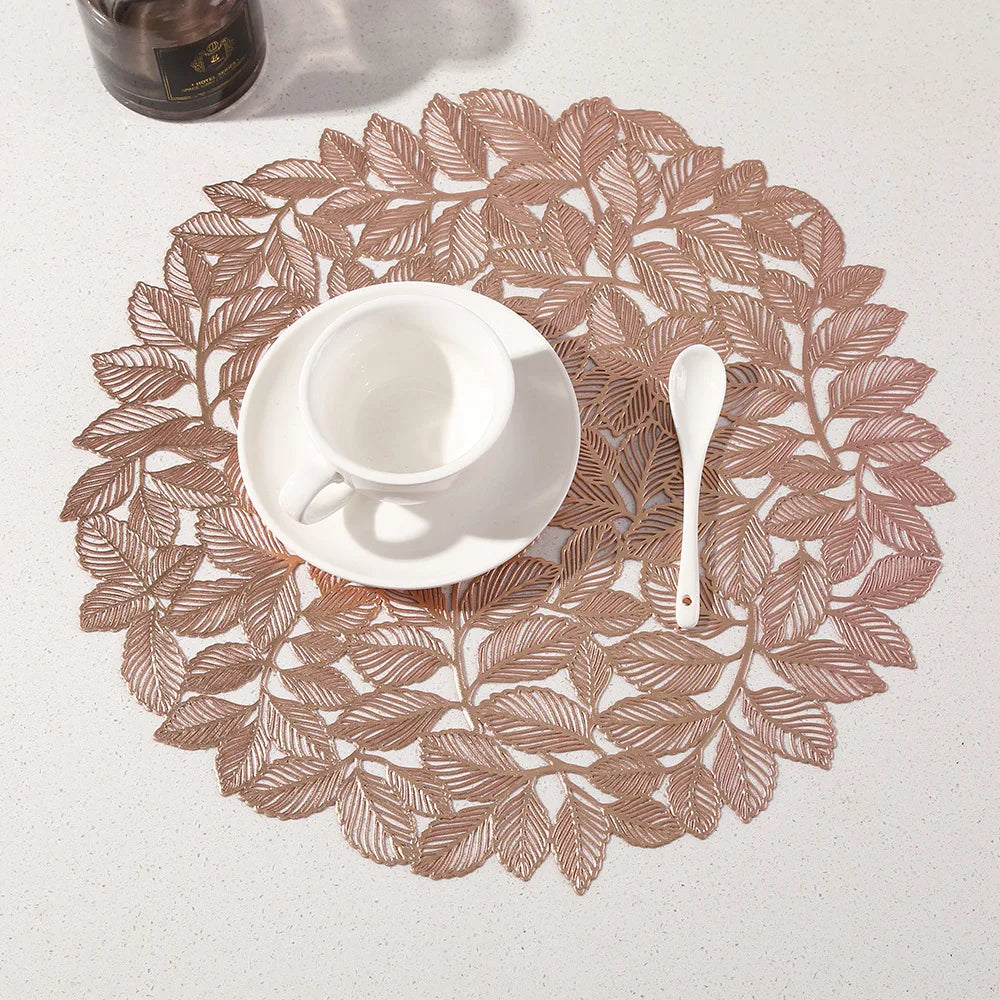 Set de Table Feuilles Rose Gold Design