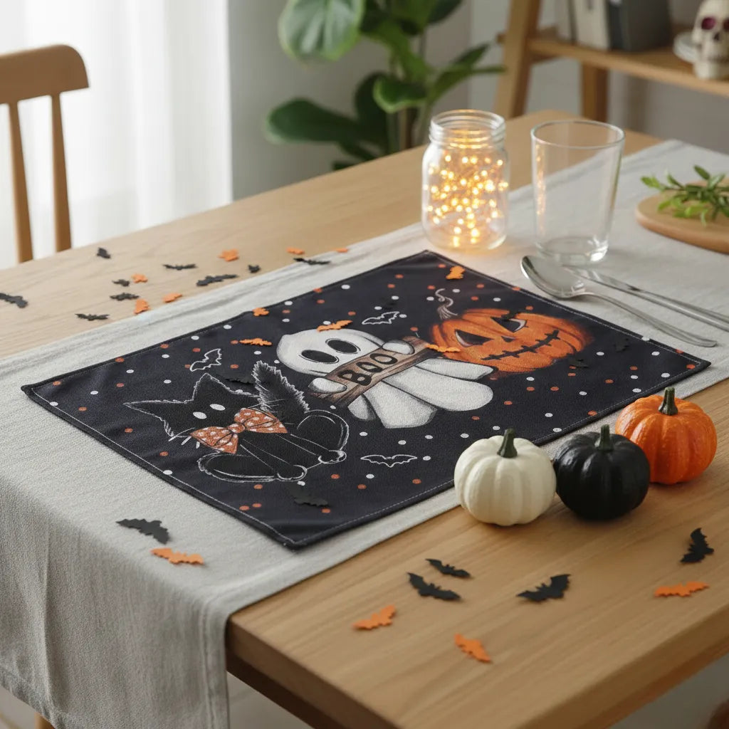 Set de Table Noir Motifs Halloween