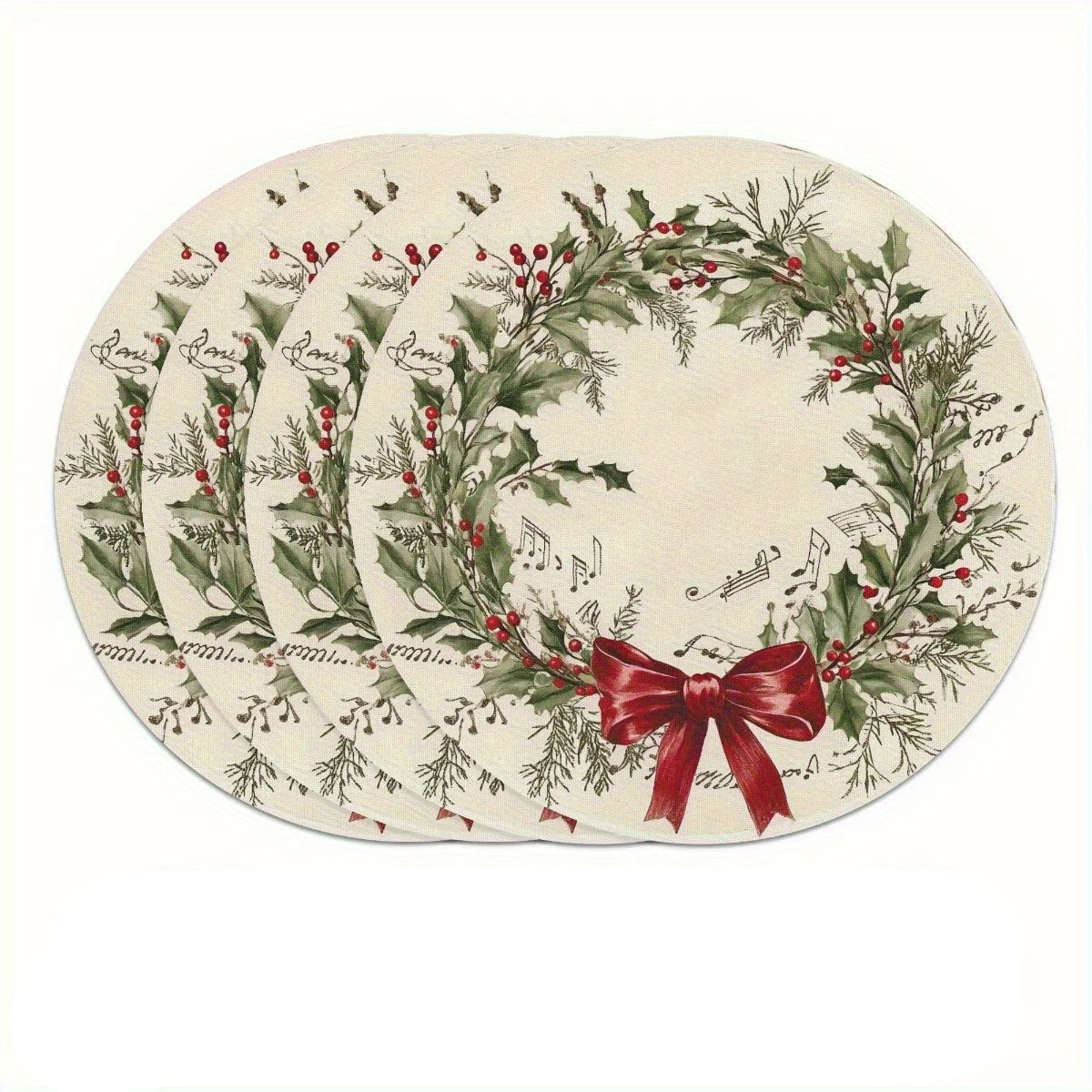 Set de Table Rond Baies de Houx stylé