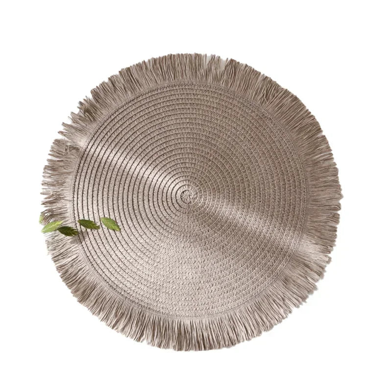 Set de Table Rond Gris Chic Affirmé