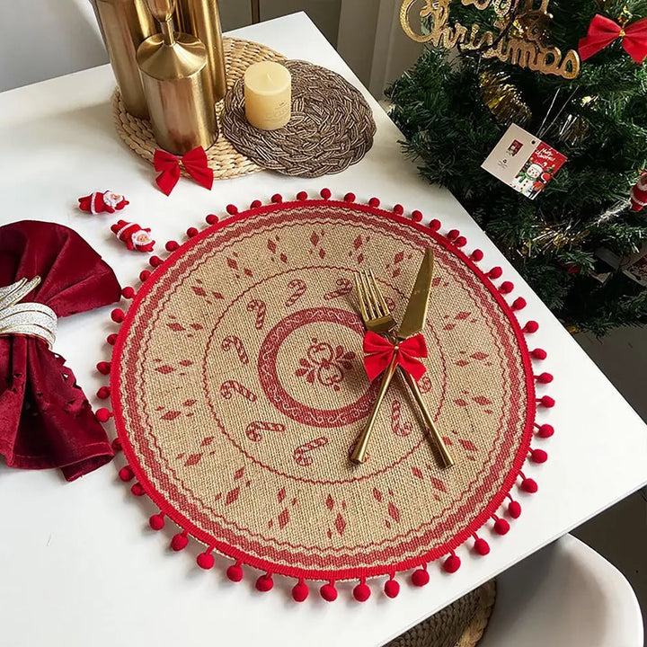 Set de Table Rond en Jute Épuré