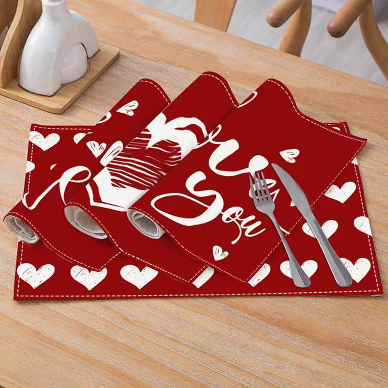 Set de Table Saint-Valentin « Love You » chic