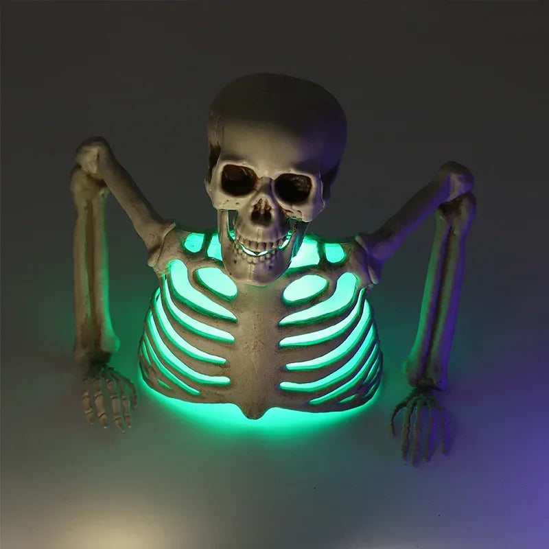 Squelette de Crâne Lumineux Vert