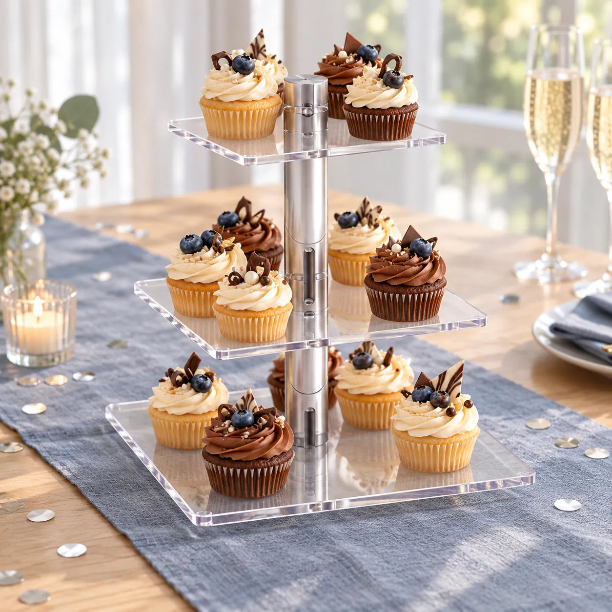 Support à Cupcake à LED en Acrylique classe