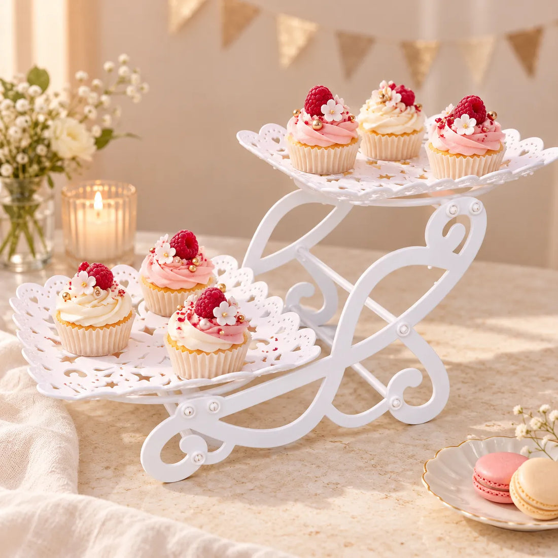 Support à Cupcakes Carré Ajouré Original retro