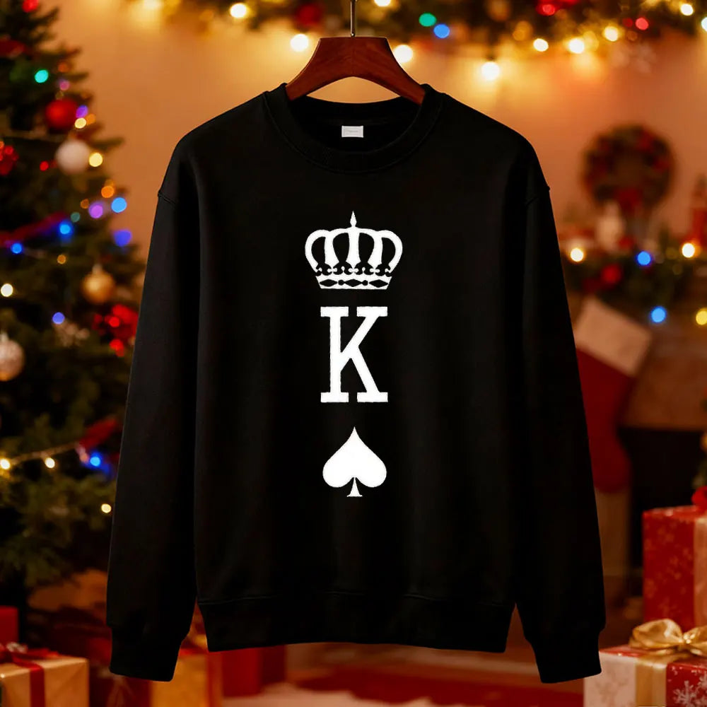 Sweat Couple Roi et Reine noir homme