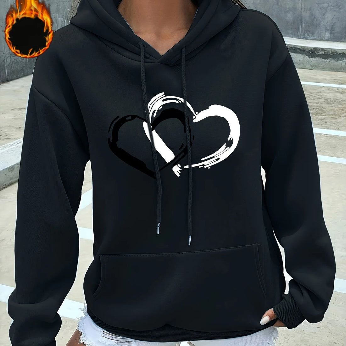 Sweat à Motif Double Cœurs
