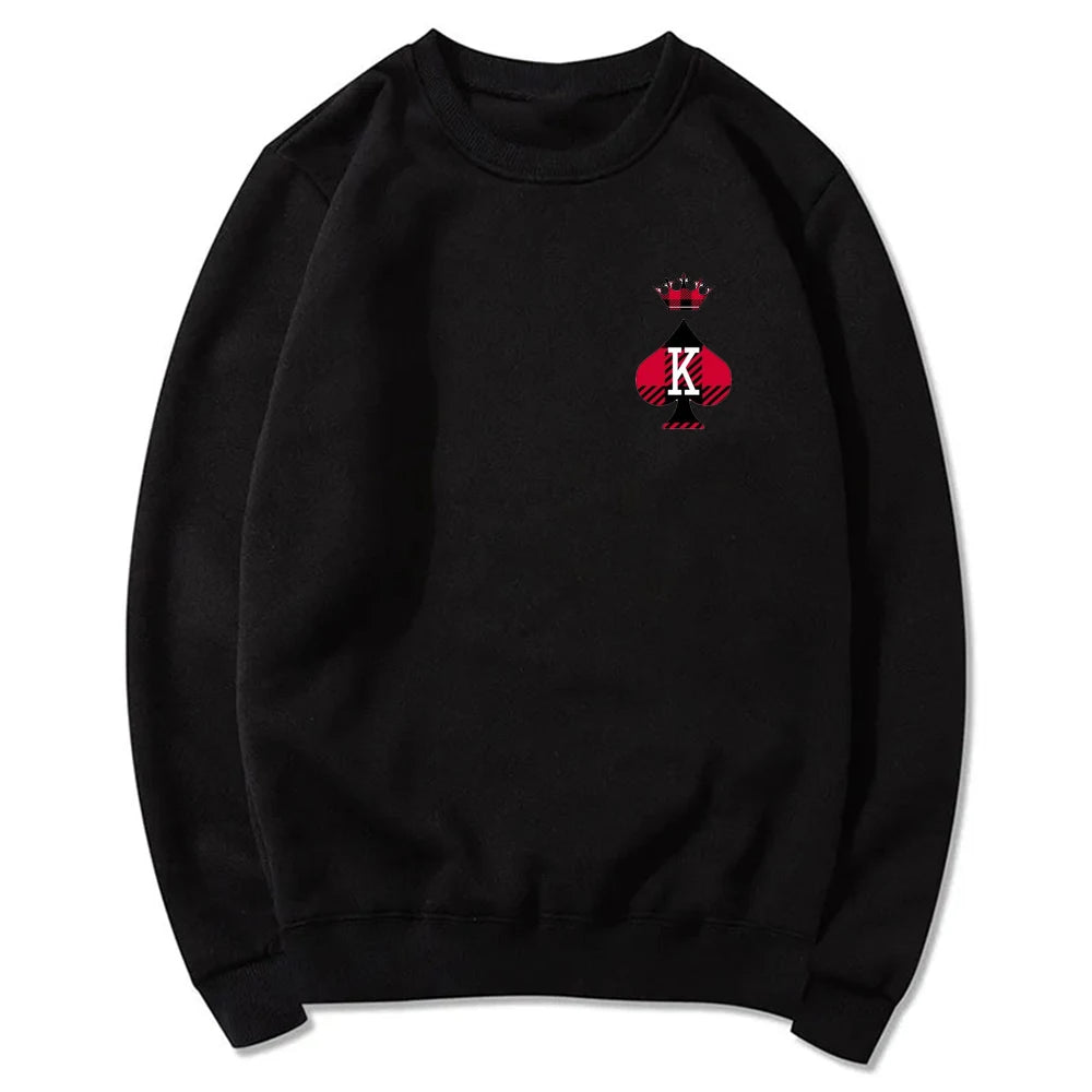 Sweat Roi et Reine Saint-Valentin Noir