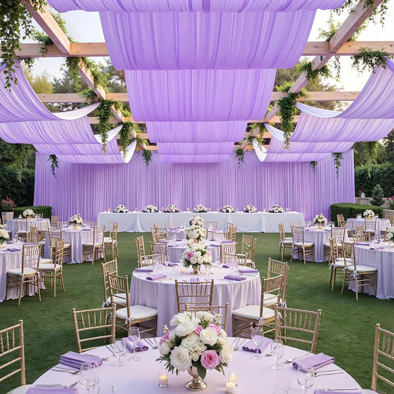 Tenture Mariage Violette en Satin
