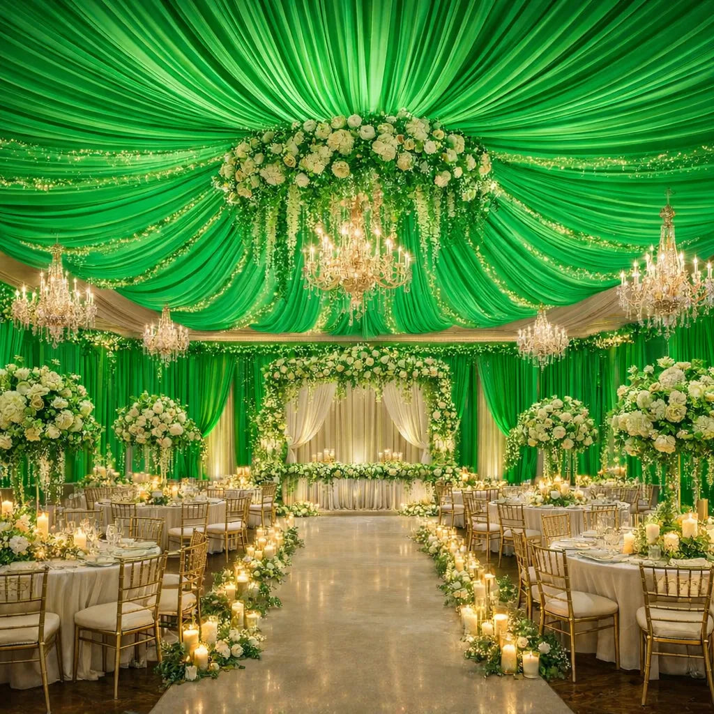 Tenture Plafond Mariage Verte