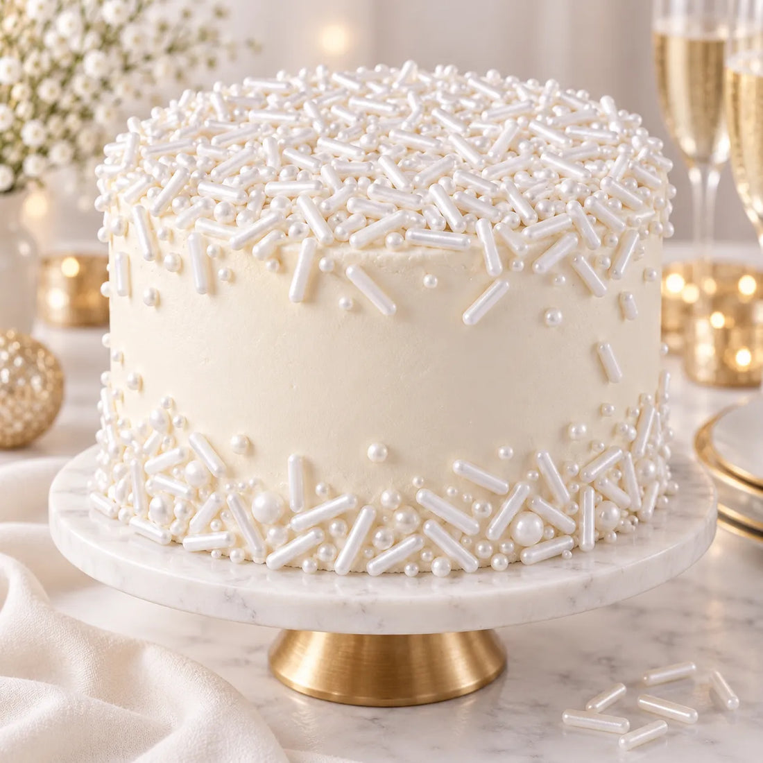 Vermicelle Comestible Blanc Gâteau classe