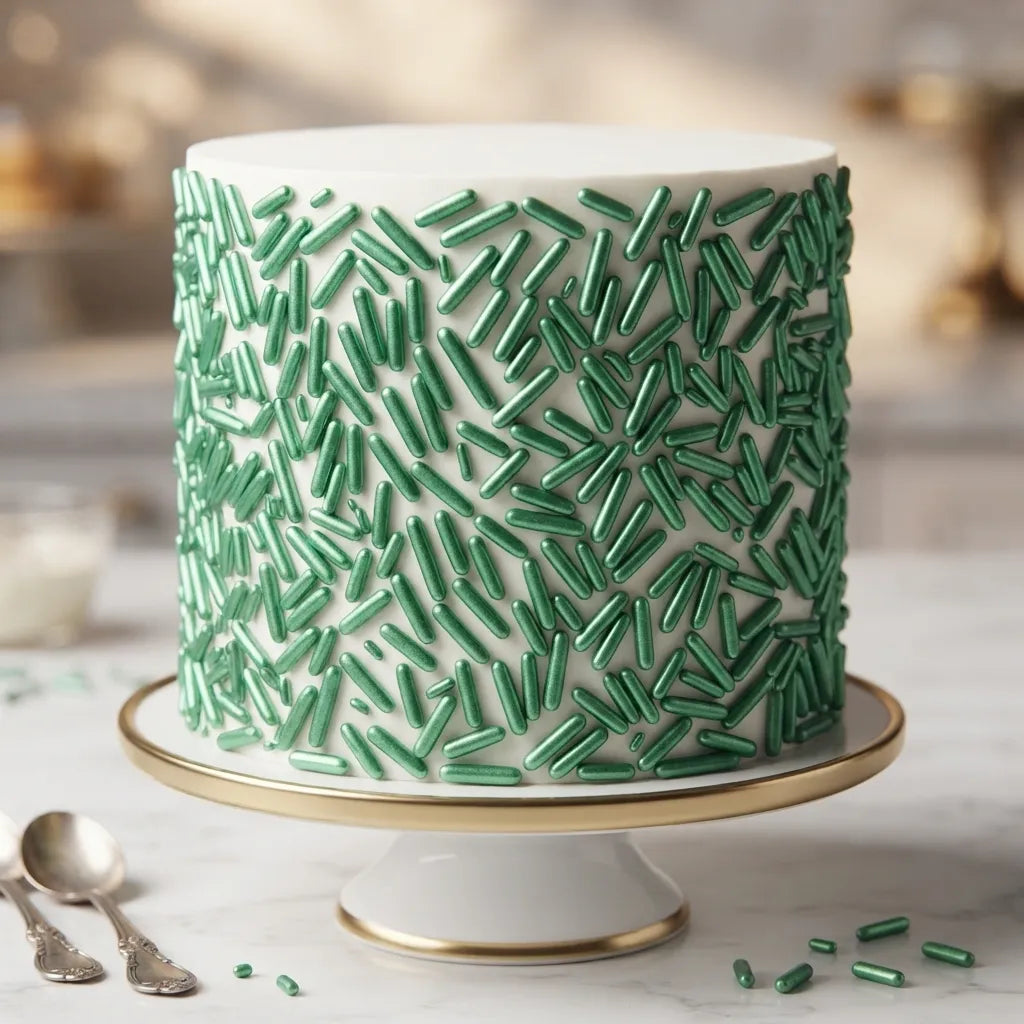 Vermicelle pour Gâteau Vert Minimaliste