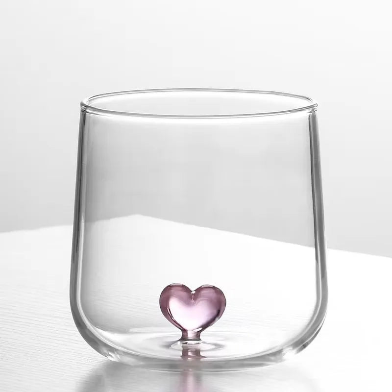 Verre à Cœur 3D Rose