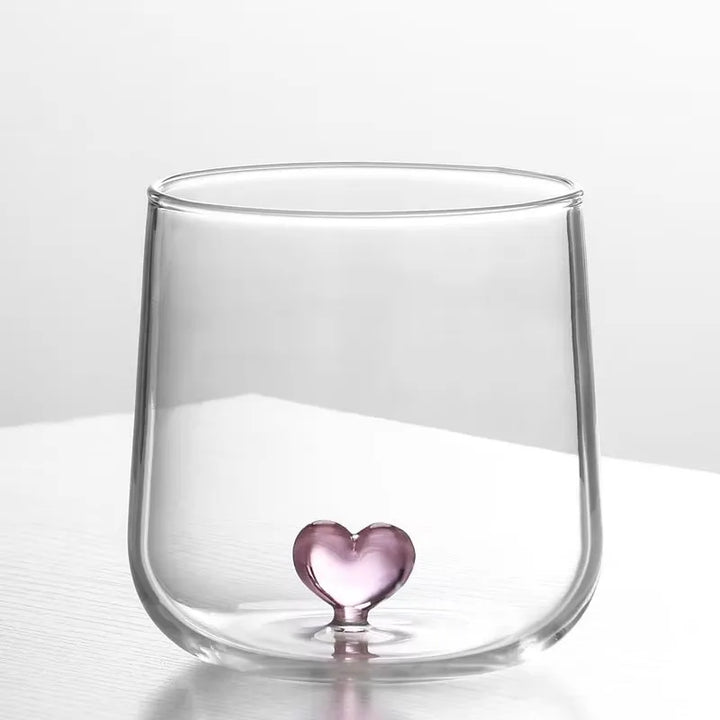 Verre à Cœur 3D Rose