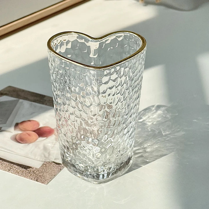 Verre Martelé Cœur Transparent