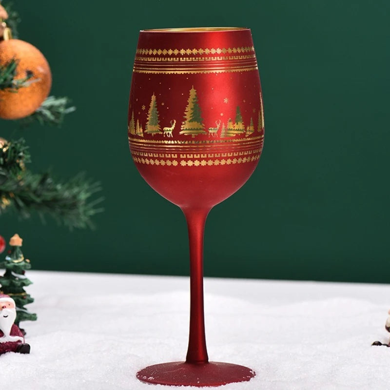Verre à Pied Noël Rouge Elégant