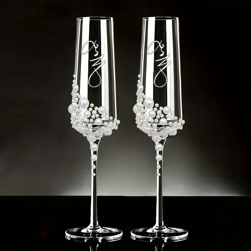 Verres à Champagne à Perles Classe