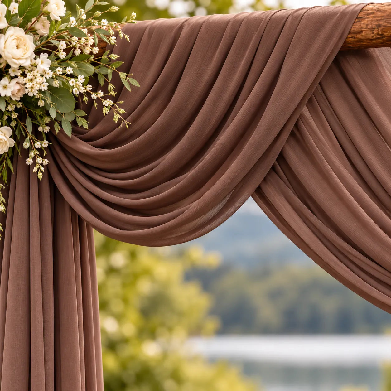 Voilage Marron pour Arche Mariage raffiné